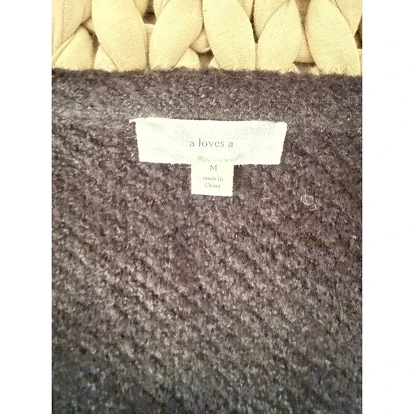 A Loves A Black Knit Lady Jacket Cardigan Jewel Buttons Old Money Chanel Style - Picture 2 of 6